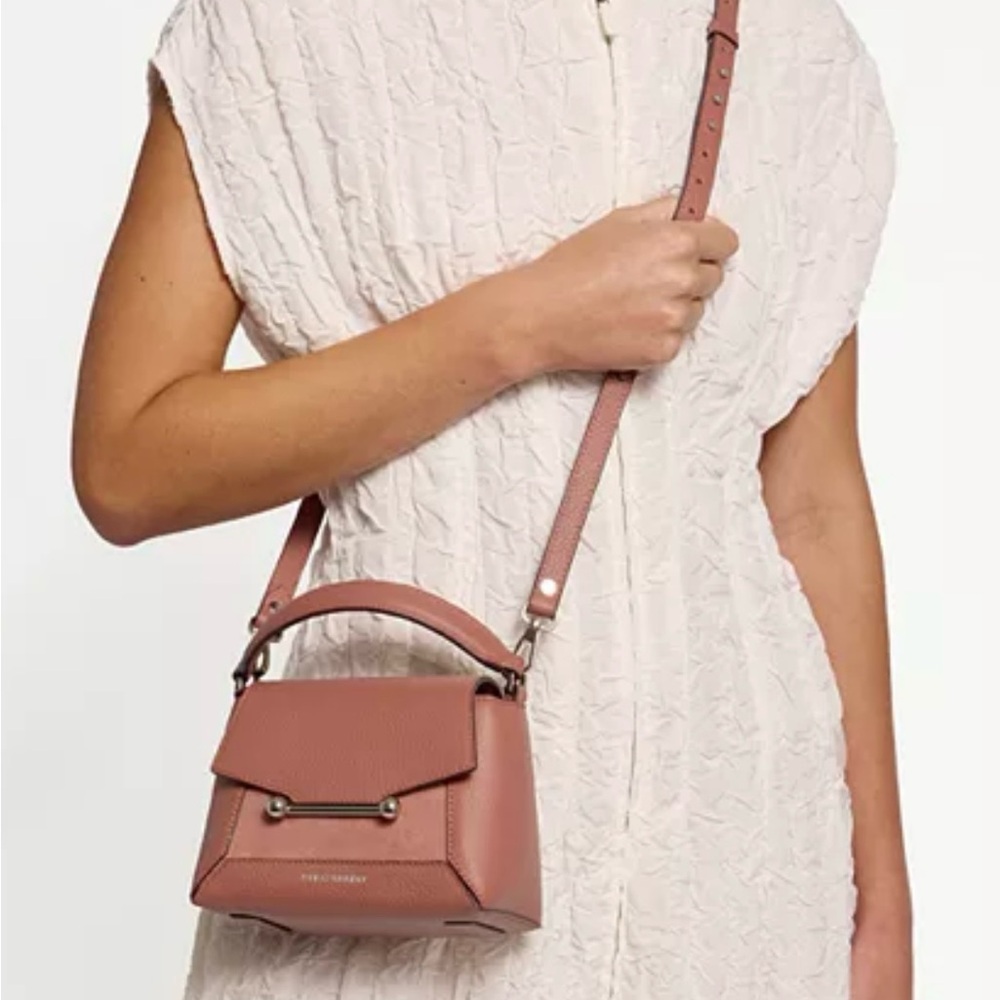 Strathberry Mosaic Nano Suede in Grain Sienna/Dusty Pink NWT MSRP $555 - Picture 9 of 15